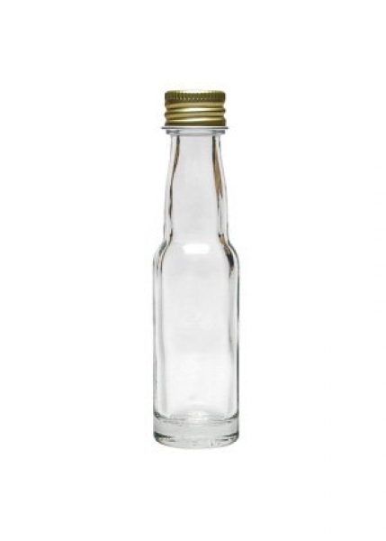 Kropfhalsflasche 20ml weiss, Mündung PP18  Lieferung ohne Verschluss, bei Bedarf bitte separat bestellen.